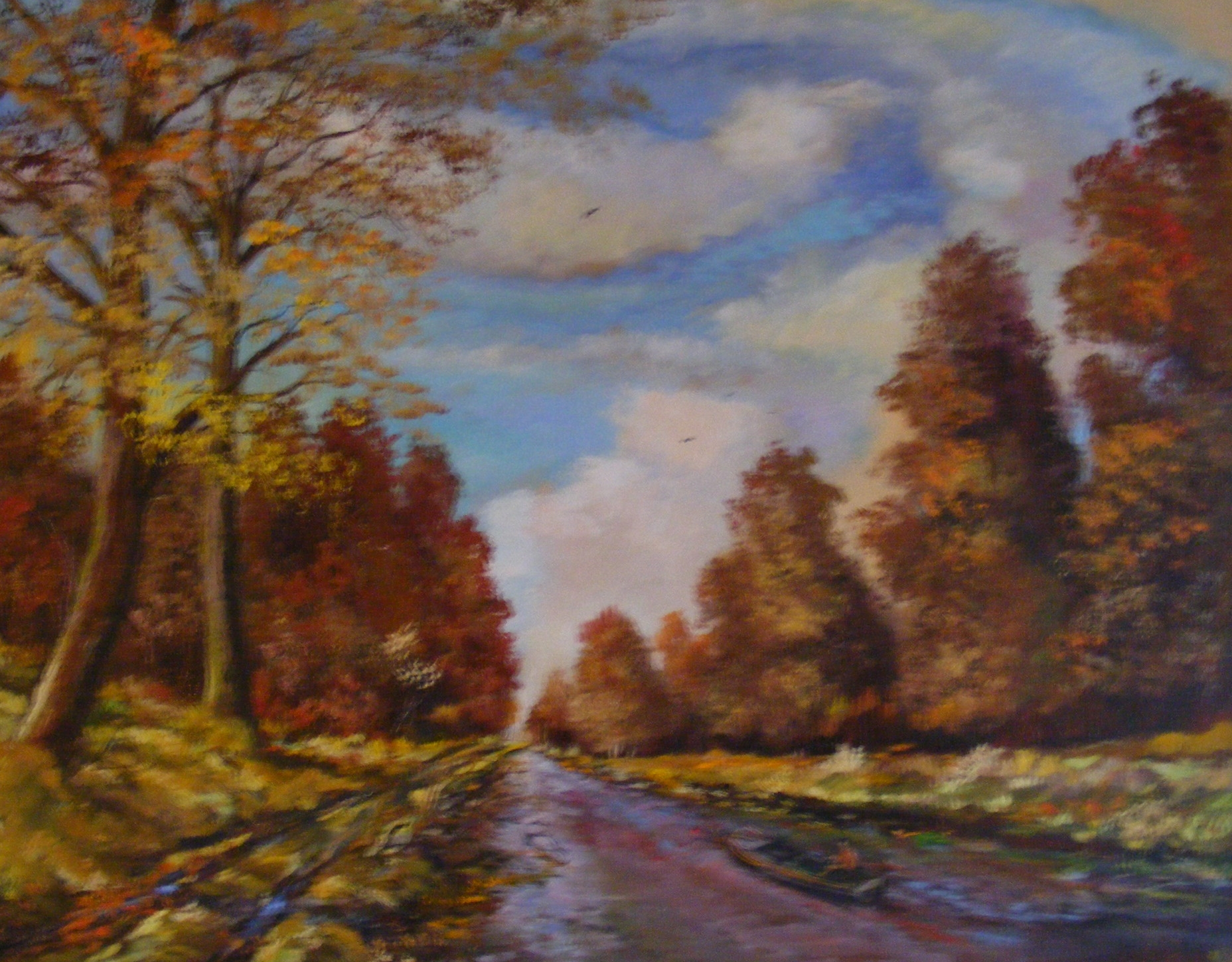 Soumrak na řece 47 x 40 cm